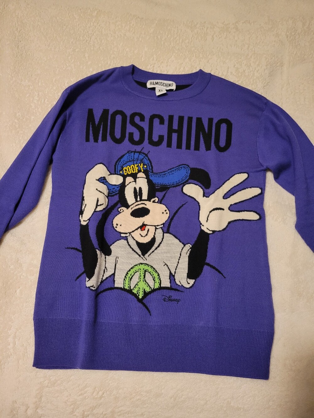 Moschino Men’s Goofy Graphic Crewneck Sweater - Purple Size XS